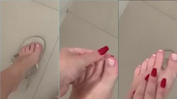 Nesse video a leleofc está lavando os pezinhos lindos