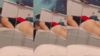 Rabuda Julia Passos deitada de bruços provocando