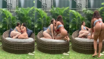 Rafaela Sumpani beijando as amigas gostosas na boca