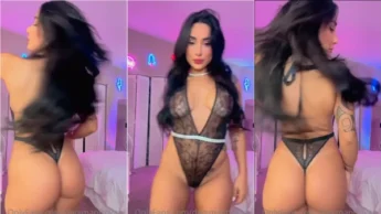 Safadinha Dani Mantovani usando lingerie transparente