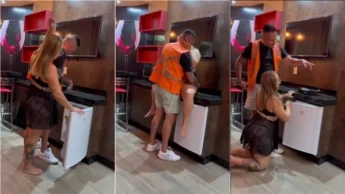 Video caseiro do Casal Câmera na cozinha